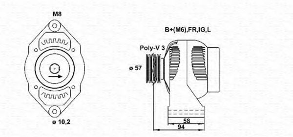 Imagine Generator / Alternator MAGNETI MARELLI 943356582010