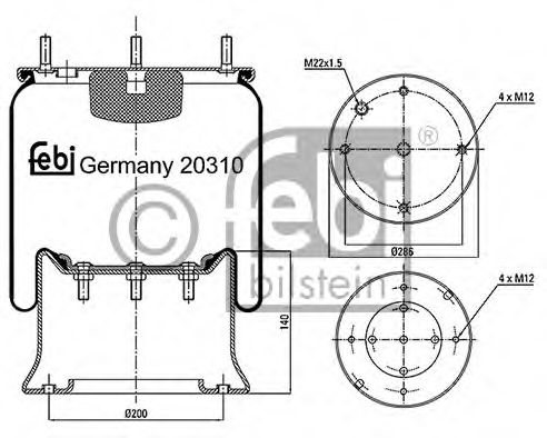 Imagine Burduf, suspensie pneumatica FEBI BILSTEIN 20310