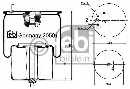 Imagine Burduf, suspensie pneumatica FEBI BILSTEIN 20501