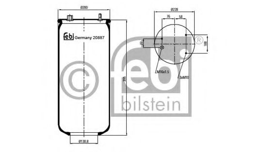 Imagine Burduf, suspensie pneumatica FEBI BILSTEIN 20887