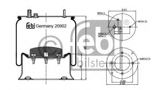 Imagine Burduf, suspensie pneumatica FEBI BILSTEIN 20902