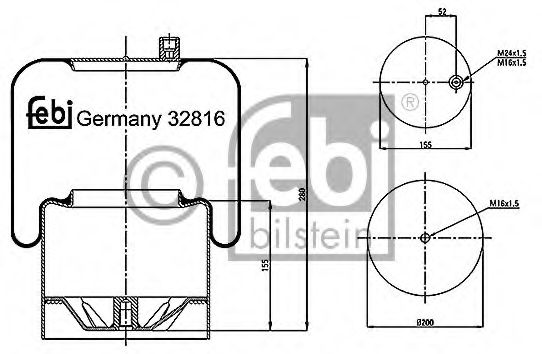 Imagine Burduf, suspensie pneumatica FEBI BILSTEIN 32816