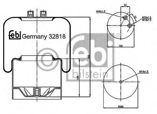 Imagine Burduf, suspensie pneumatica FEBI BILSTEIN 32818