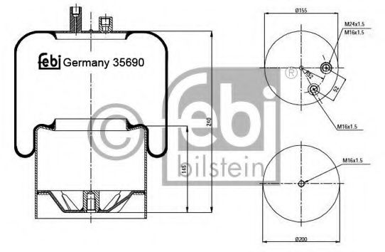 Imagine Burduf, suspensie pneumatica FEBI BILSTEIN 35690