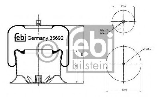 Imagine Burduf, suspensie pneumatica FEBI BILSTEIN 35692