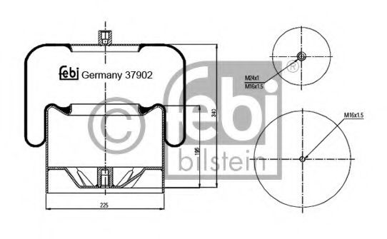 Imagine Burduf, suspensie pneumatica FEBI BILSTEIN 37902