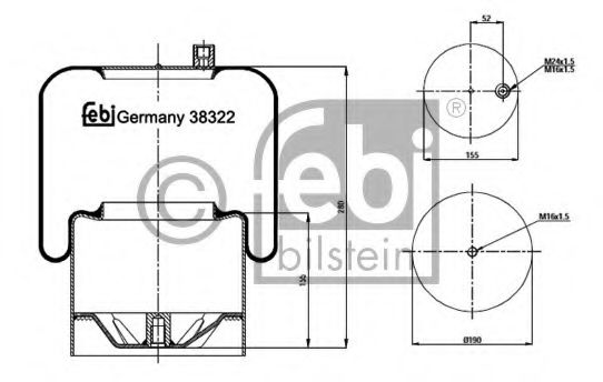 Imagine Burduf, suspensie pneumatica FEBI BILSTEIN 38322