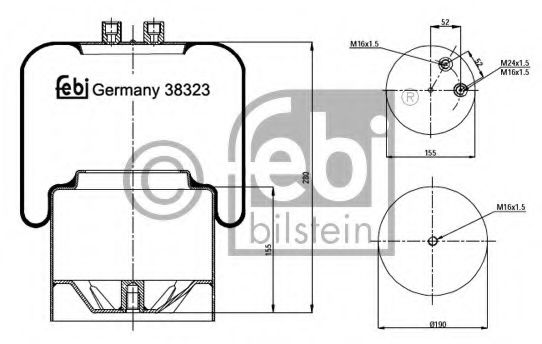 Imagine Burduf, suspensie pneumatica FEBI BILSTEIN 38323