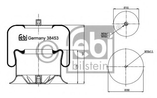 Imagine Burduf, suspensie pneumatica FEBI BILSTEIN 38453