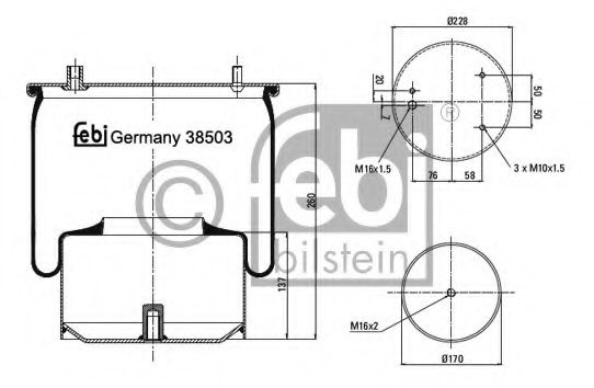 Imagine Burduf, suspensie pneumatica FEBI BILSTEIN 38503