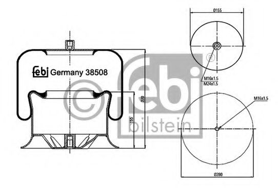 Imagine Burduf, suspensie pneumatica FEBI BILSTEIN 38508