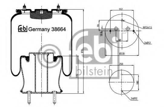 Imagine Burduf, suspensie pneumatica FEBI BILSTEIN 38664