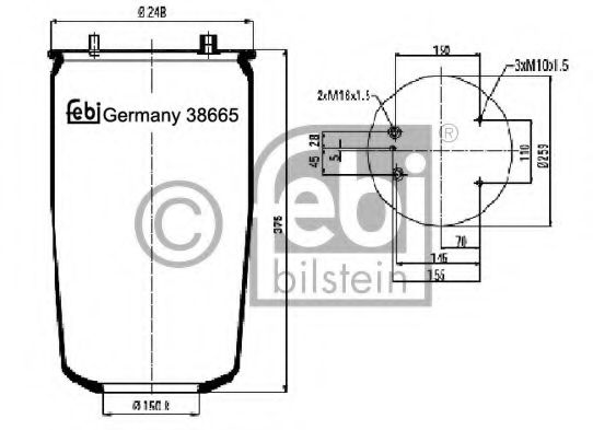 Imagine Burduf, suspensie pneumatica FEBI BILSTEIN 38665