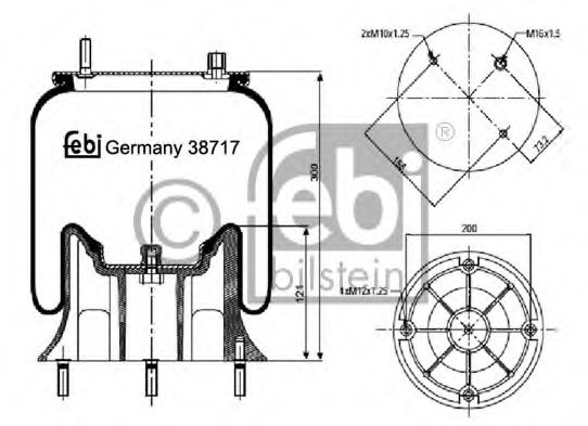 Imagine Burduf, suspensie pneumatica FEBI BILSTEIN 38717