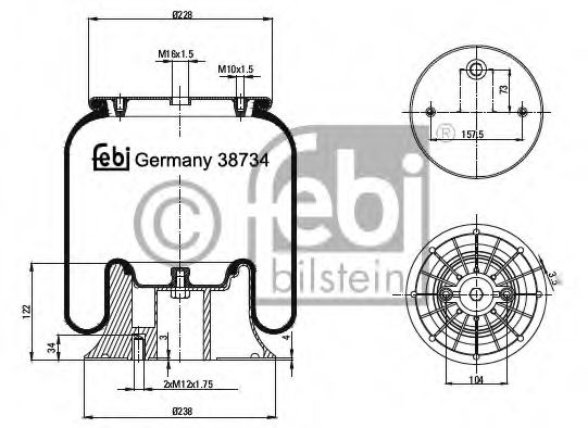 Imagine Burduf, suspensie pneumatica FEBI BILSTEIN 38734