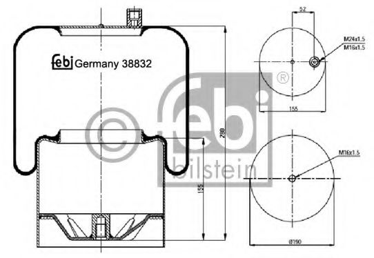 Imagine Burduf, suspensie pneumatica FEBI BILSTEIN 38832