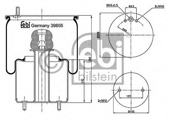 Imagine Burduf, suspensie pneumatica FEBI BILSTEIN 39856