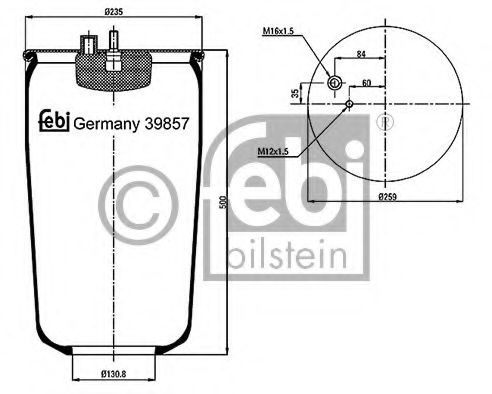 Imagine Burduf, suspensie pneumatica FEBI BILSTEIN 39857