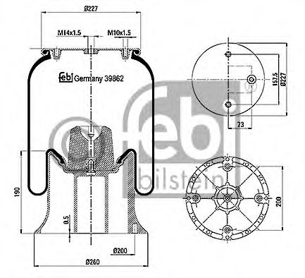 Imagine Burduf, suspensie pneumatica FEBI BILSTEIN 39862