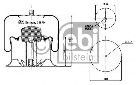 Imagine Burduf, suspensie pneumatica FEBI BILSTEIN 39870