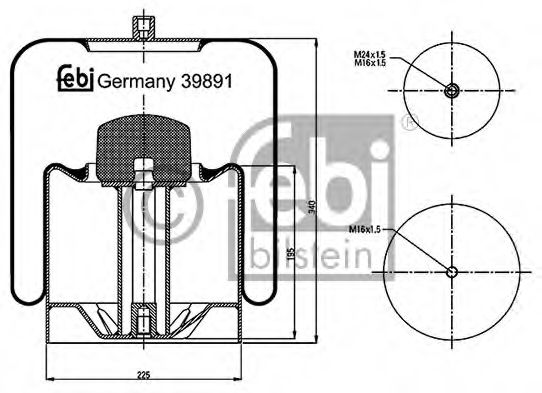 Imagine Burduf, suspensie pneumatica FEBI BILSTEIN 39891