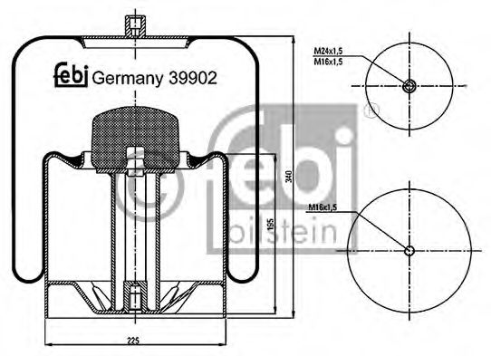 Imagine Burduf, suspensie pneumatica FEBI BILSTEIN 39902