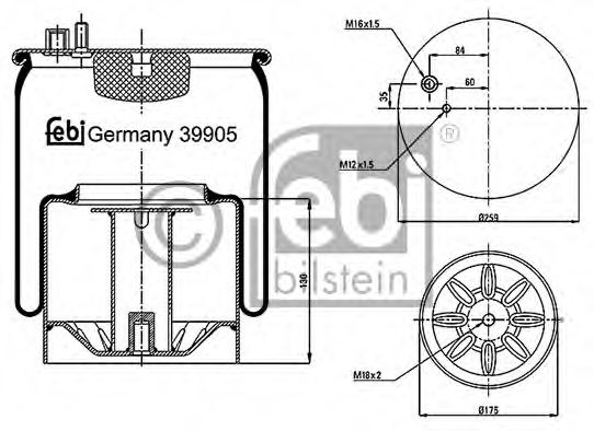 Imagine Burduf, suspensie pneumatica FEBI BILSTEIN 39905