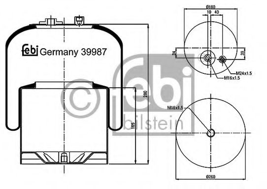 Imagine Burduf, suspensie pneumatica FEBI BILSTEIN 39987