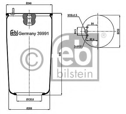 Imagine Burduf, suspensie pneumatica FEBI BILSTEIN 39991