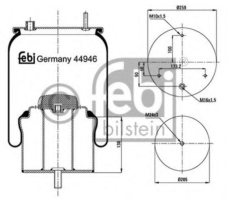 Imagine Burduf, suspensie pneumatica FEBI BILSTEIN 44946