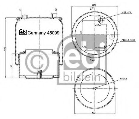 Imagine Burduf, suspensie pneumatica FEBI BILSTEIN 45099