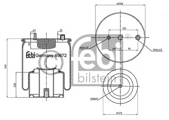 Imagine Burduf, suspensie pneumatica FEBI BILSTEIN 45672