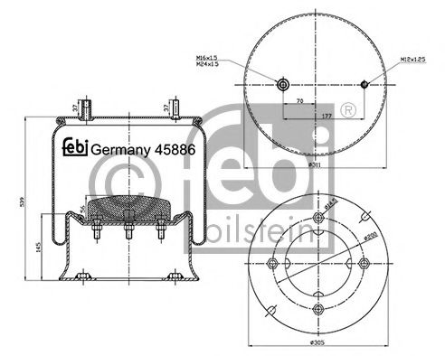 Imagine Burduf, suspensie pneumatica FEBI BILSTEIN 45886