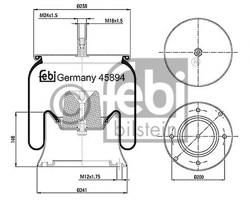 Imagine Burduf, suspensie pneumatica FEBI BILSTEIN 45894