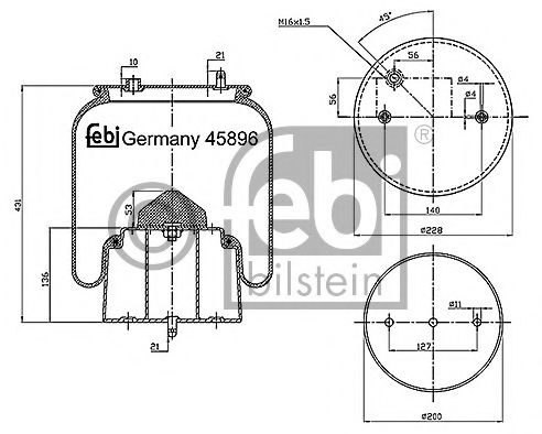 Imagine Burduf, suspensie pneumatica FEBI BILSTEIN 45896