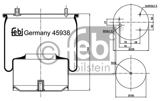 Imagine Burduf, suspensie pneumatica FEBI BILSTEIN 45938