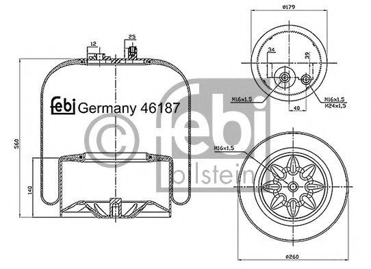 Imagine Burduf, suspensie pneumatica FEBI BILSTEIN 46187