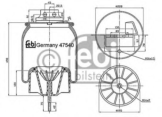 Imagine Burduf, suspensie pneumatica FEBI BILSTEIN 47540