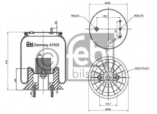 Imagine Burduf, suspensie pneumatica FEBI BILSTEIN 47553