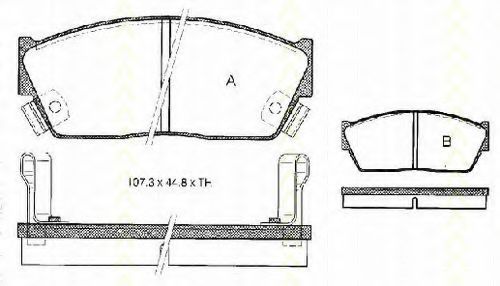 Imagine set placute frana,frana disc TRISCAN 8110 10080