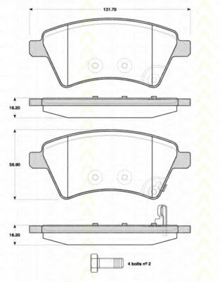 Imagine set placute frana,frana disc TRISCAN 8110 10566