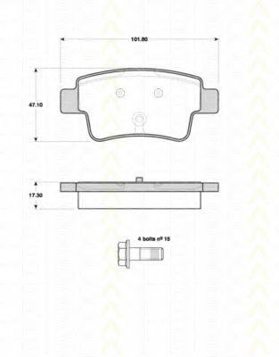 Imagine set placute frana,frana disc TRISCAN 8110 10567