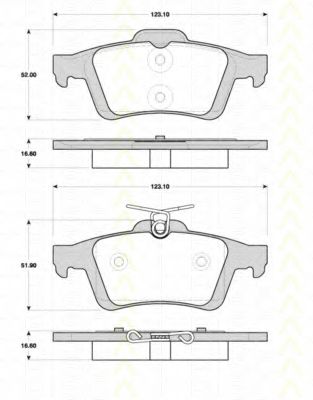 Imagine set placute frana,frana disc TRISCAN 8110 10570