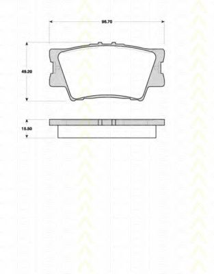 Imagine set placute frana,frana disc TRISCAN 8110 13069