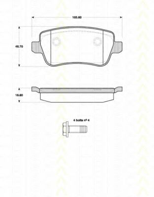 Imagine set placute frana,frana disc TRISCAN 8110 15043