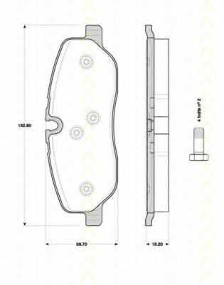 Imagine set placute frana,frana disc TRISCAN 8110 17025