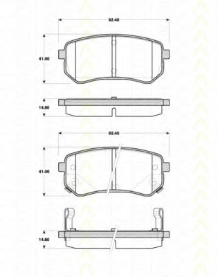 Imagine set placute frana,frana disc TRISCAN 8110 18018