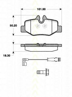 Imagine set placute frana,frana disc TRISCAN 8110 23043