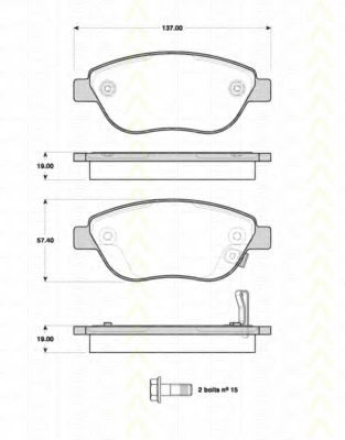 Imagine set placute frana,frana disc TRISCAN 8110 24028