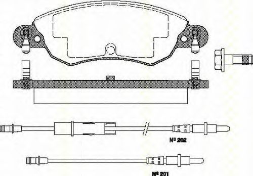 Imagine set placute frana,frana disc TRISCAN 8110 28016